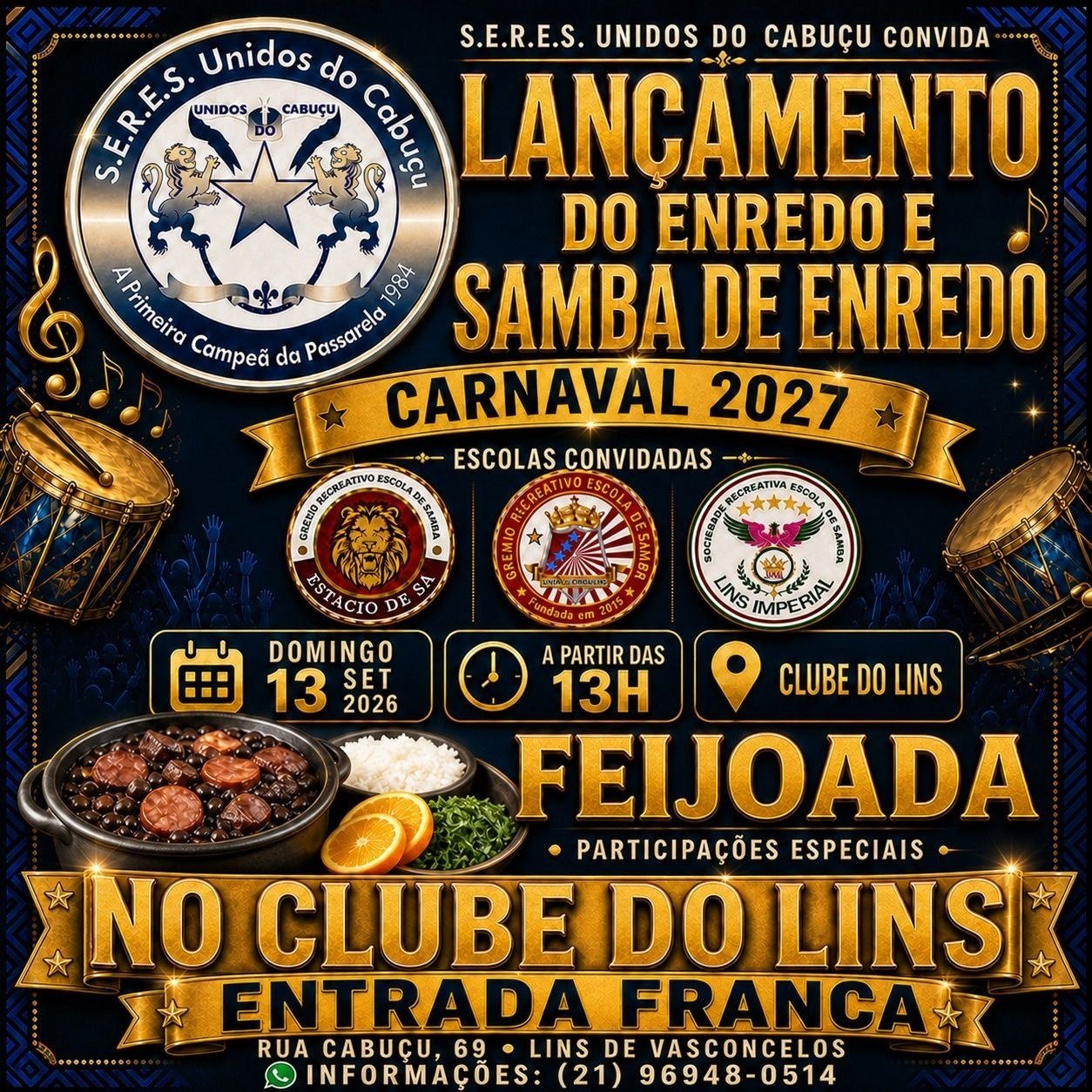 O primeiro click do Carnaval 2027: Unidos do Cabuçu apresenta enredo e samba